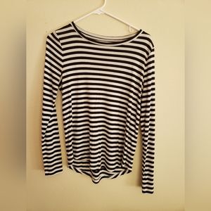LOFT black & white striped blouse